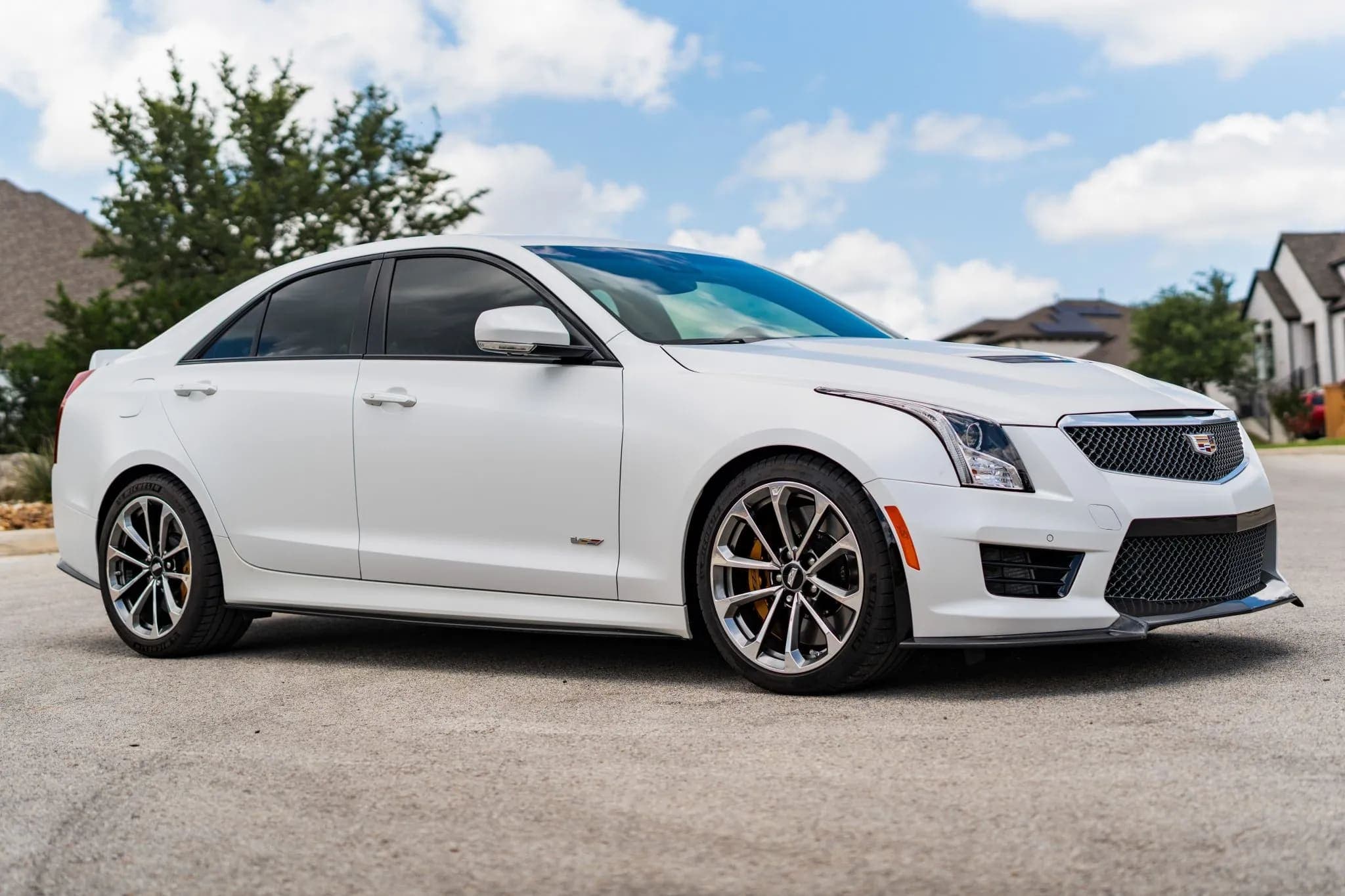 13k-Mile 2016 Cadillac ATS-V Crystal White Frost Edition Sedan, view
