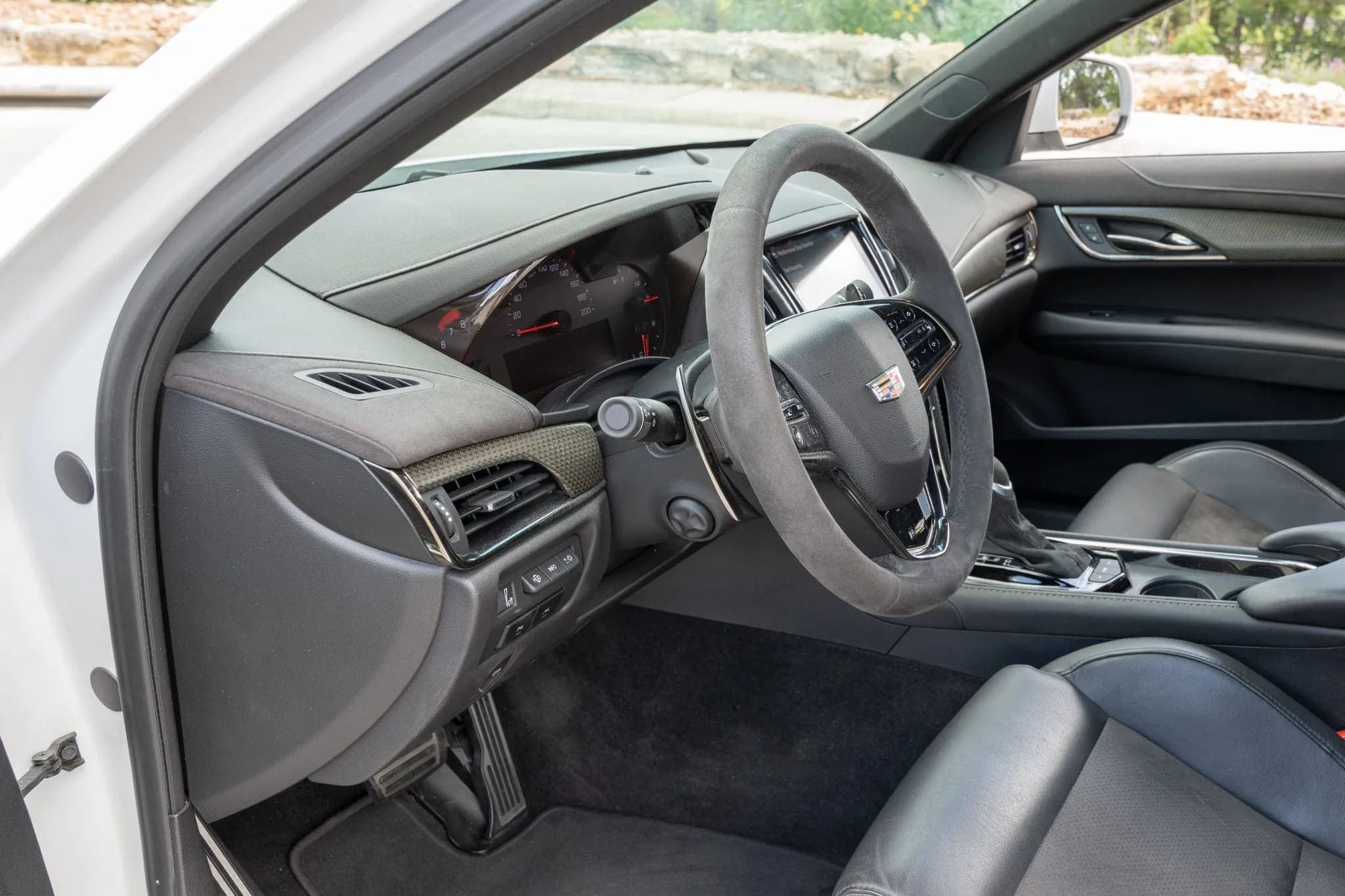13k-Mile 2016 Cadillac ATS-V Crystal White Frost Edition Sedan, view
