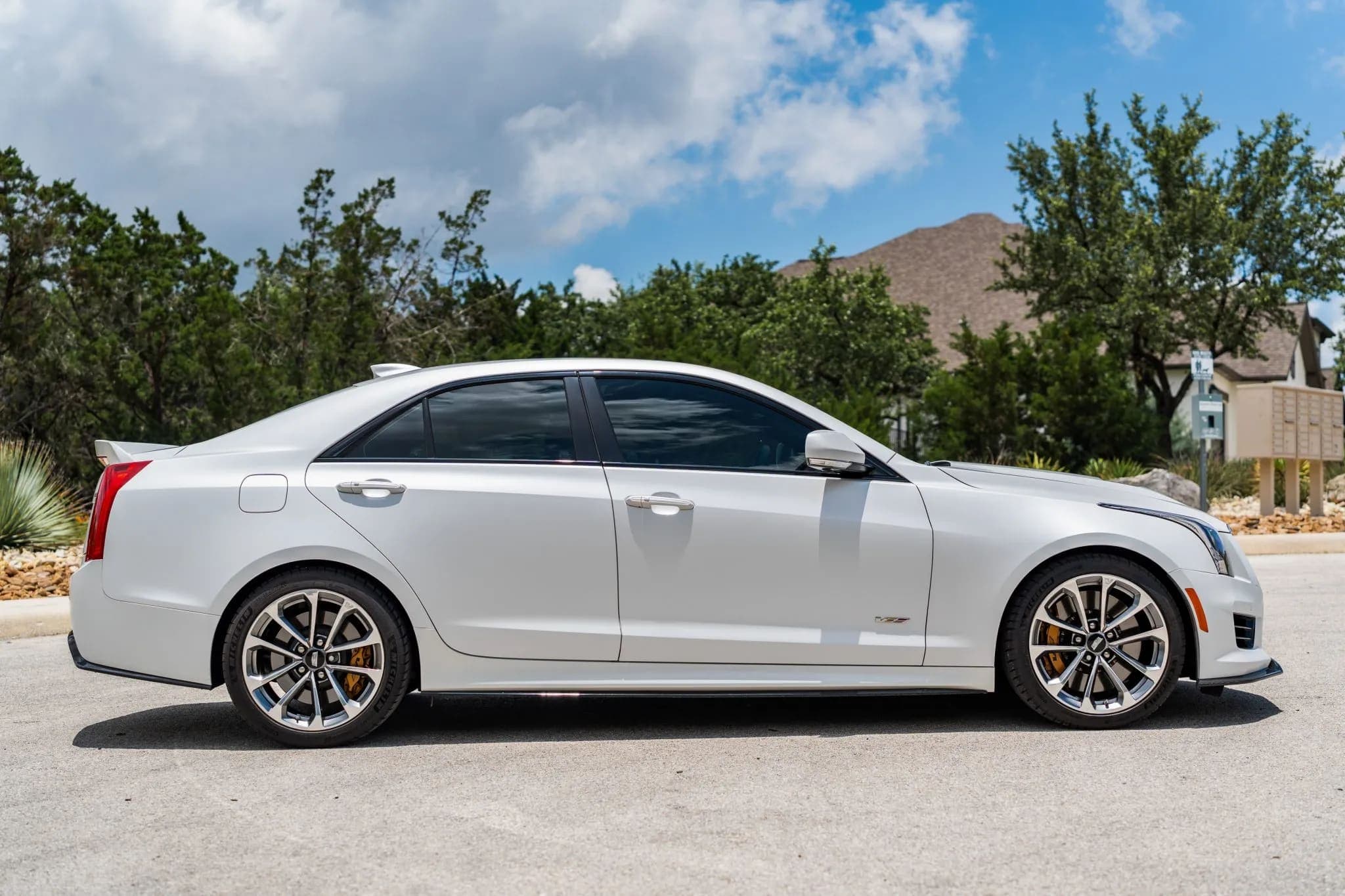 13k-Mile 2016 Cadillac ATS-V Crystal White Frost Edition Sedan, view