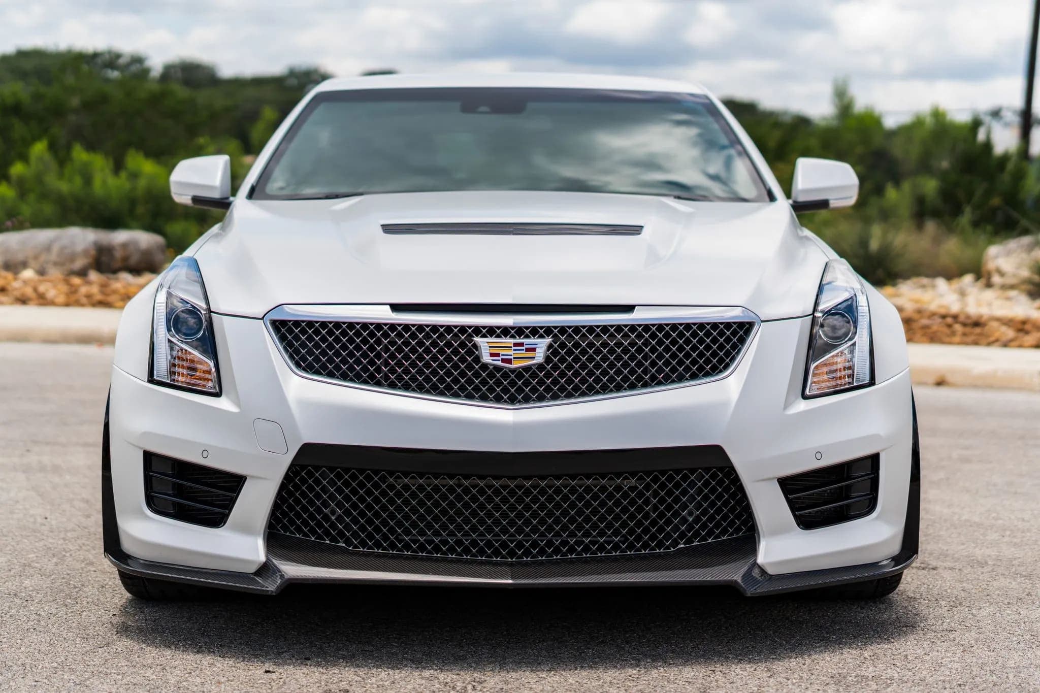 13k-Mile 2016 Cadillac ATS-V Crystal White Frost Edition Sedan, view